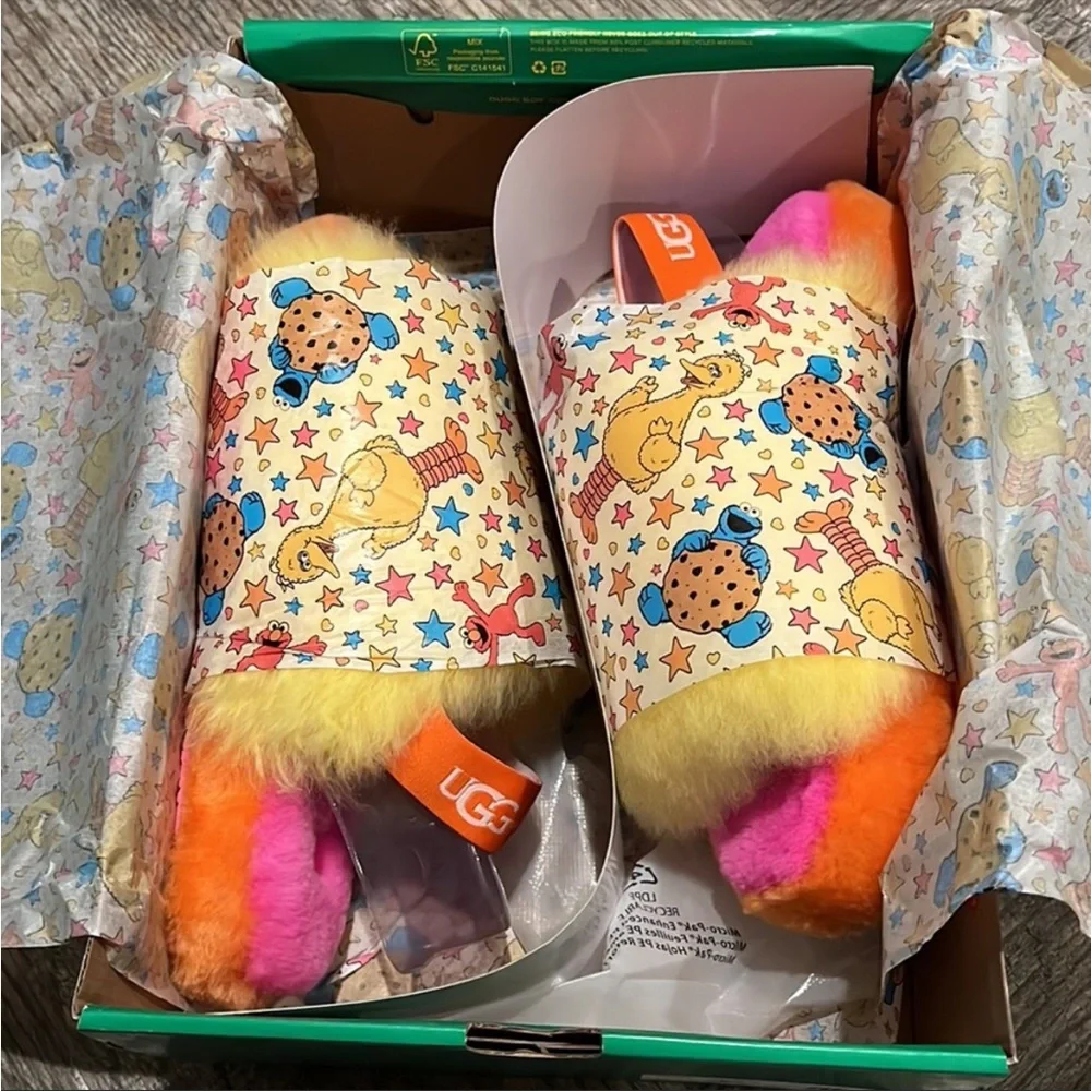 UGG x Big Bird Sesame Street Fluff Yeah slides - Picture 3 of 3